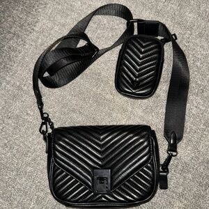 Aldo cross body black bag with wallet damage